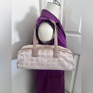 Chanel Hand Bag New Travel Line Beige Nylon